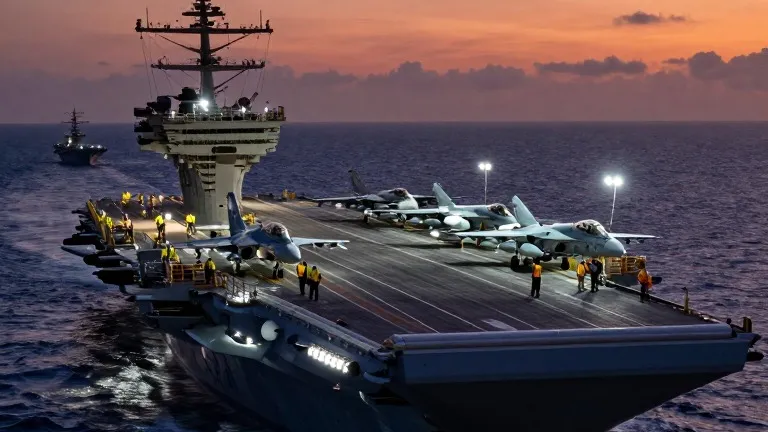 Illustration for: Washington Orders Third Carrier to Middle East Amid Rising Tensions